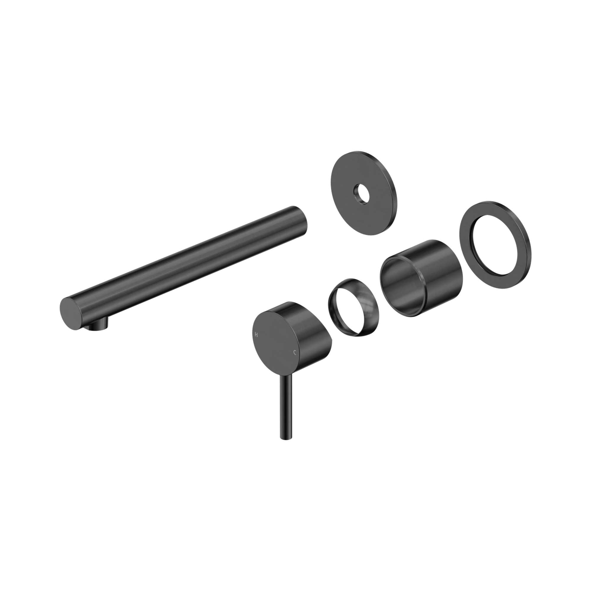 Nero Dolce II Wall Mixer Set Separate Back Plate Trim Kits Only, Gun Metal