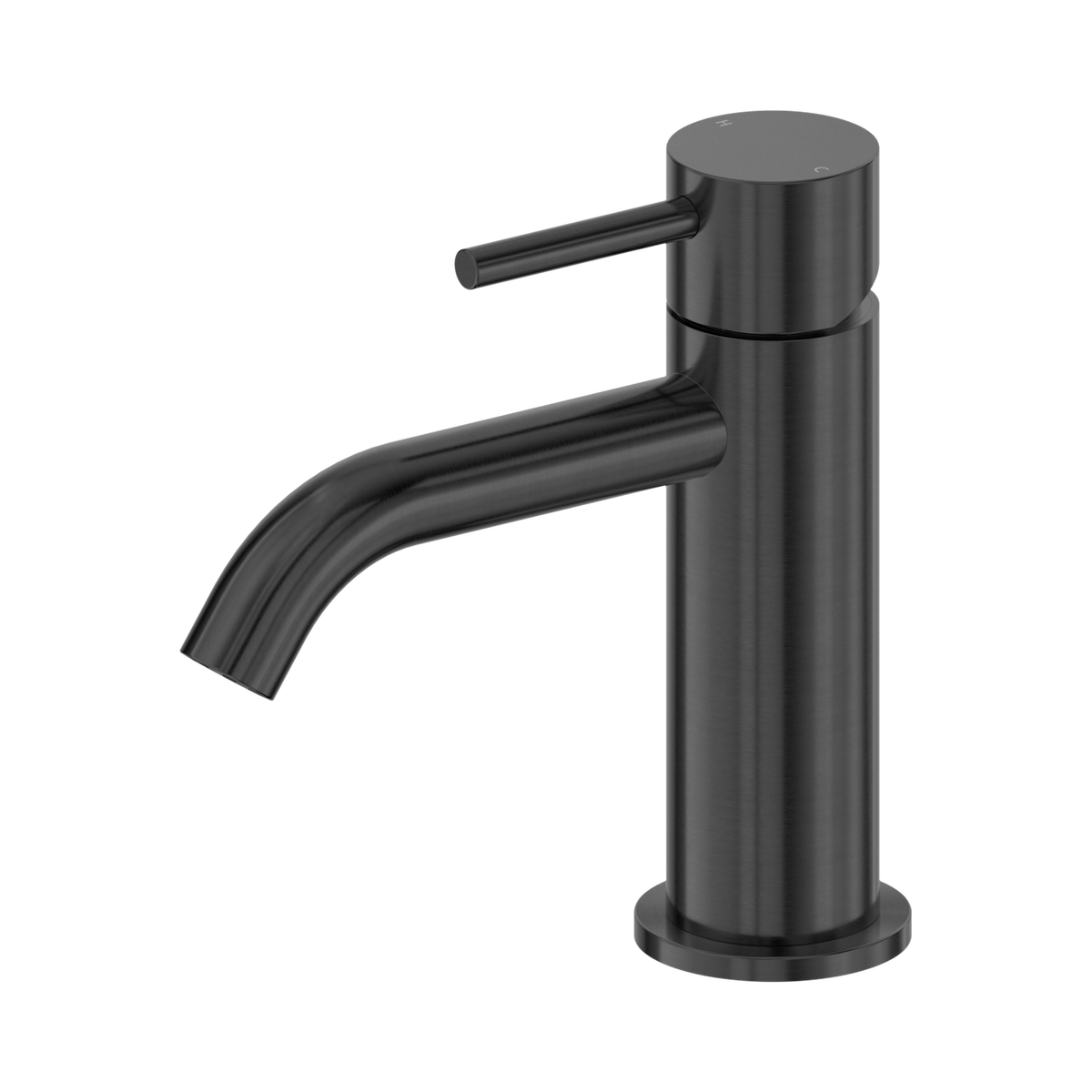 Nero Dolce II Basin Mixer Curved Spout, Gun Metal