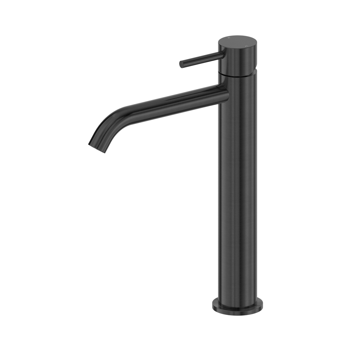Nero Dolce II Tall Basin Mixer Curved Spout, Gun Metal