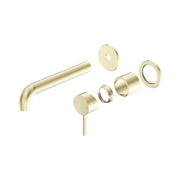 Nero Dolce II Wall Basin/Bath Mixer Separate Back Plate Curved Spout Trim Kit Only, Brushed Gold