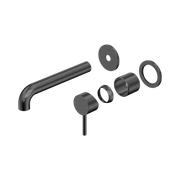 Nero Dolce II Wall Basin/Bath Mixer Separate Back Plate Curved Spout Trim Kit Only, Gun Metal