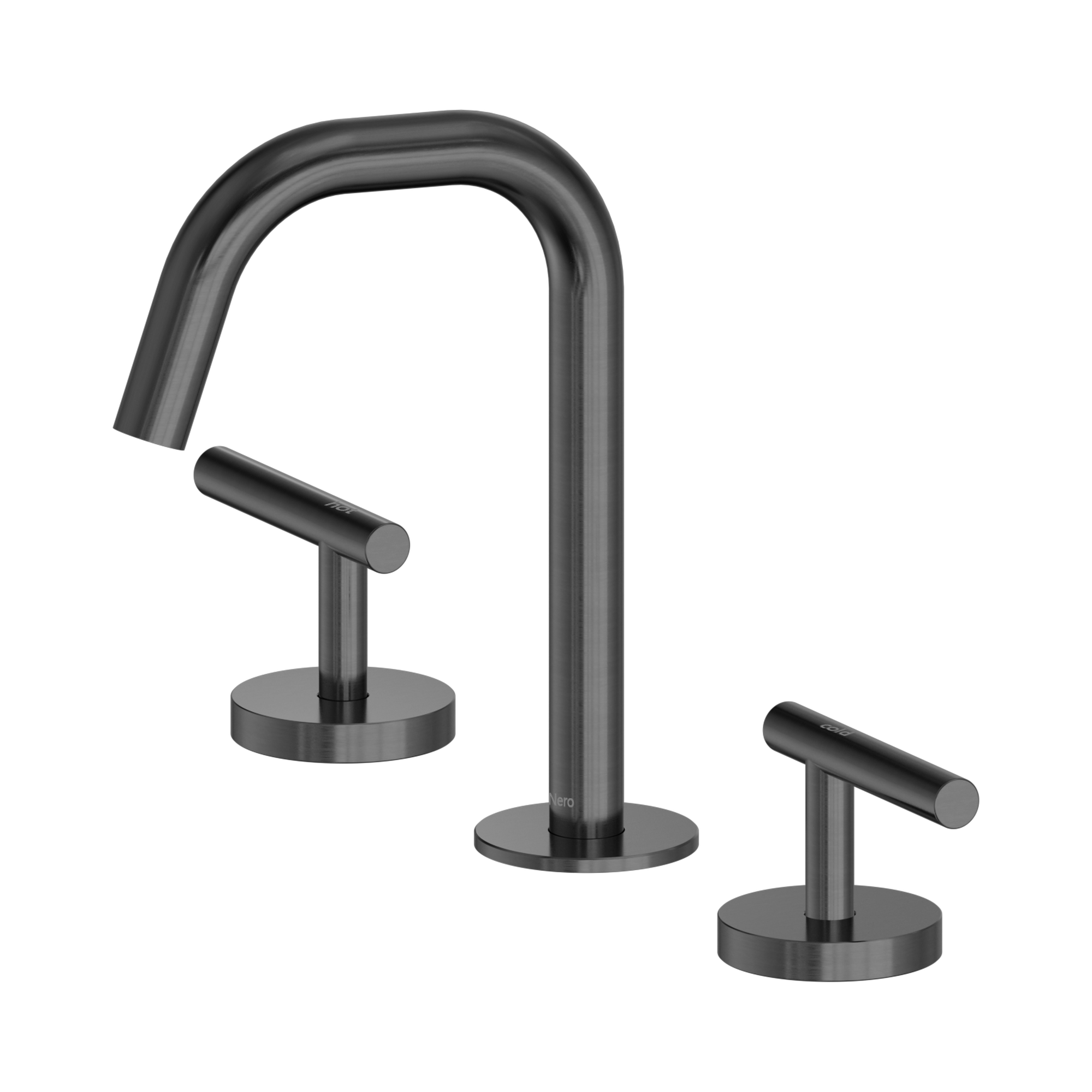 Nero Mecca Lever Basin Set Edge Spout, Gun Metal