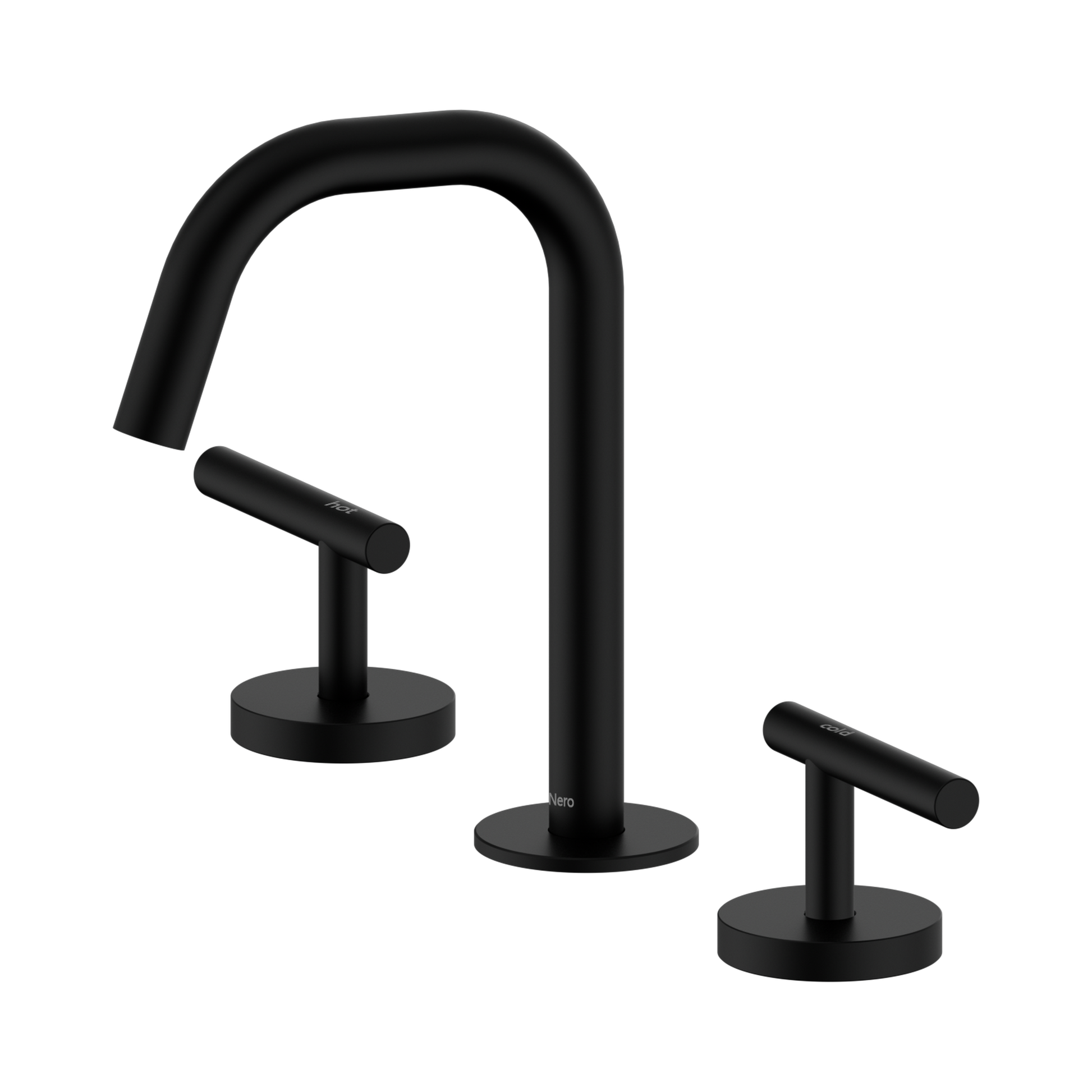 Nero Mecca Lever Basin Set Edge Spout, Matte Black