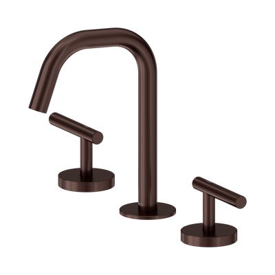 Nero Mecca Lever Basin Set Edge Spout, Rome Bronze