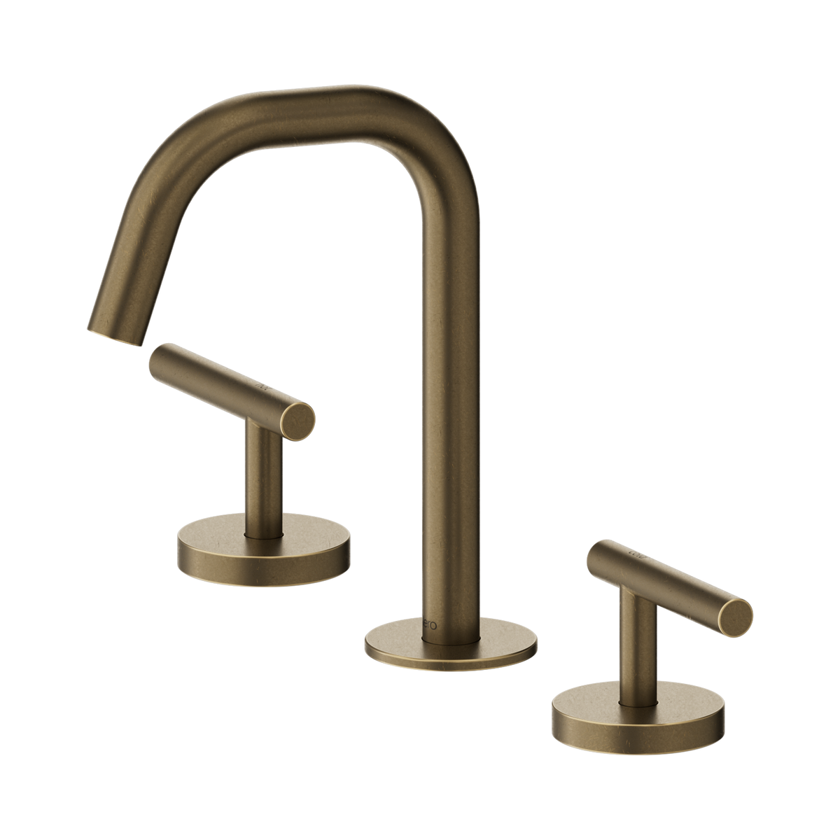 Nero Mecca Lever Basin Set Edge Spout, Tumbled Antique Brass