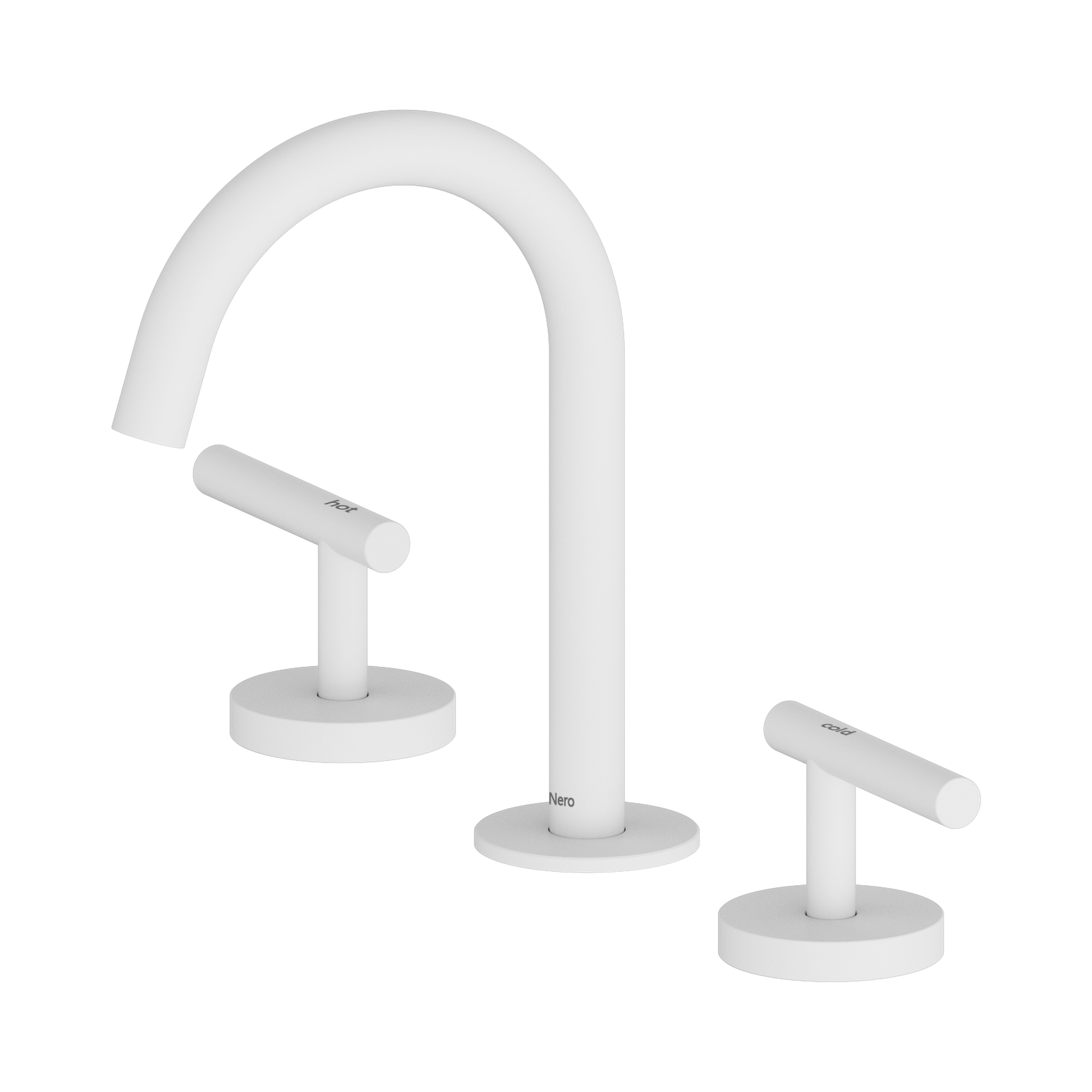 Nero Mecca Lever Basin Set Arc Spout, Matte White