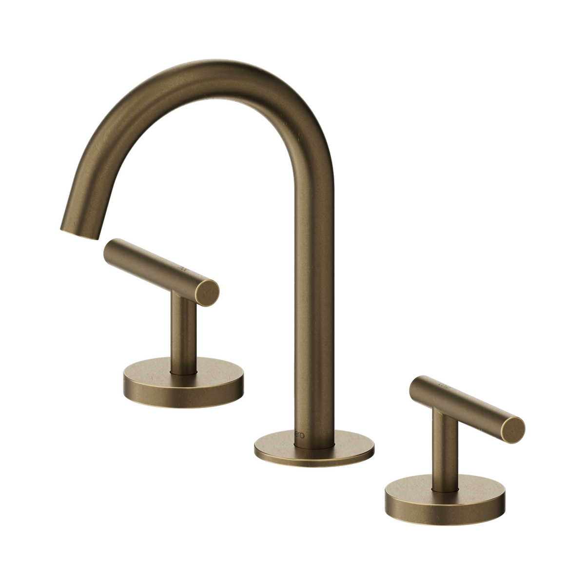 Nero Mecca Lever Basin Set Arc Spout, Tumbled Antique Brass