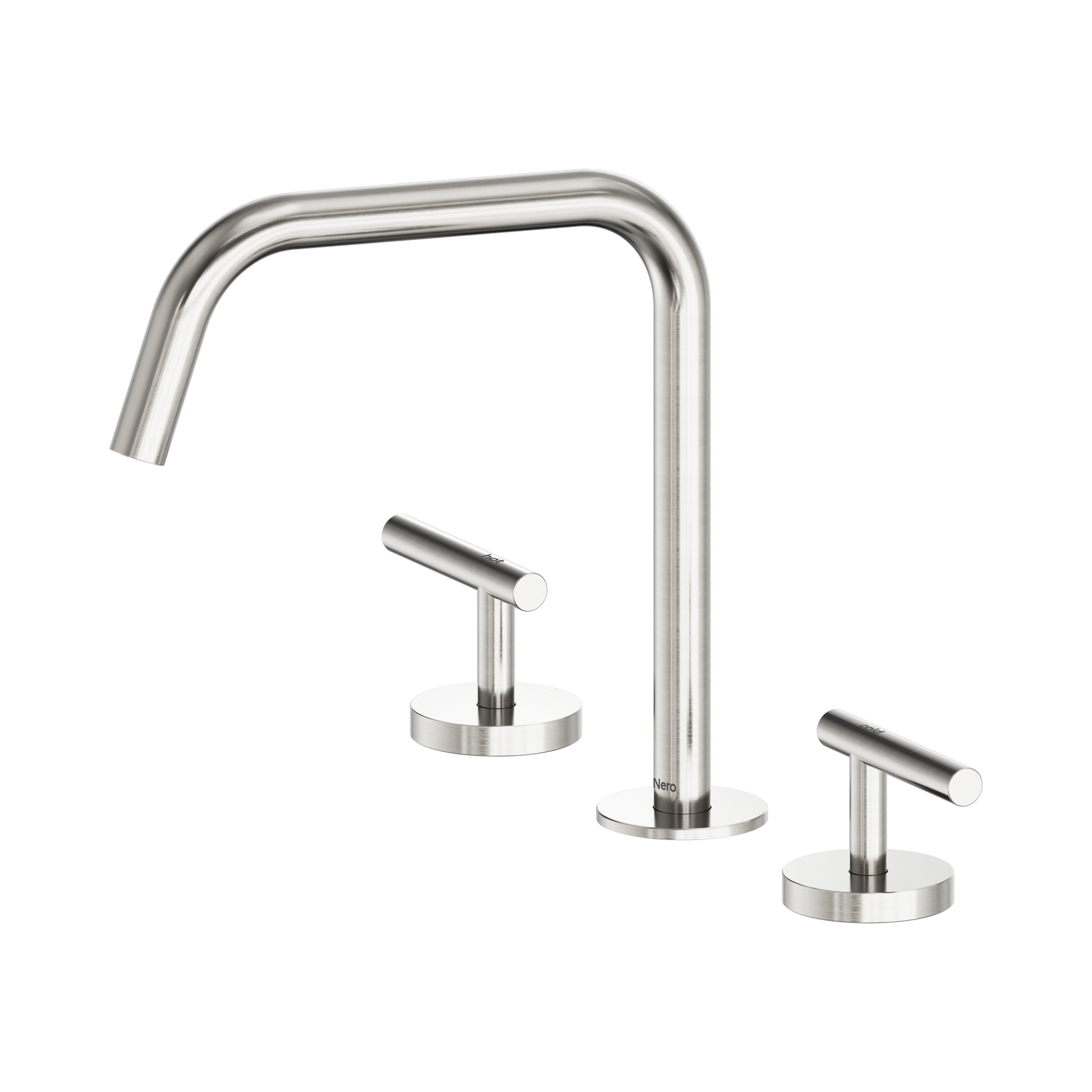 Nero Mecca Lever Bath/Kitchen Set Edge Spout II, Brushed Nickel