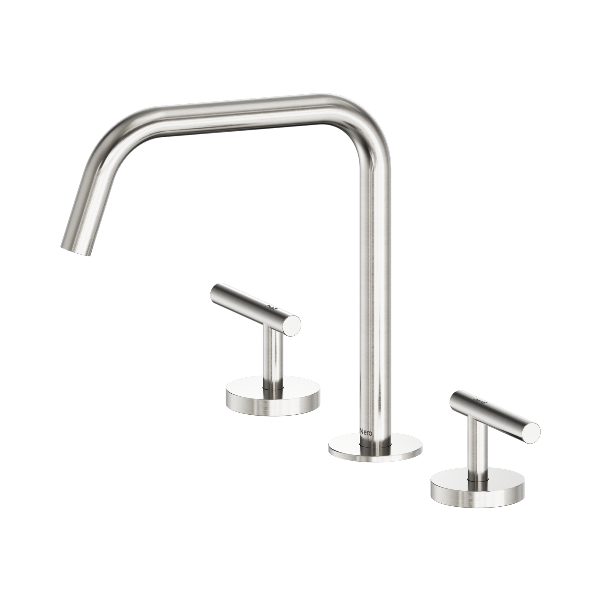 Nero Mecca Lever Bath/Kitchen Set Edge Spout II, Brushed Nickel