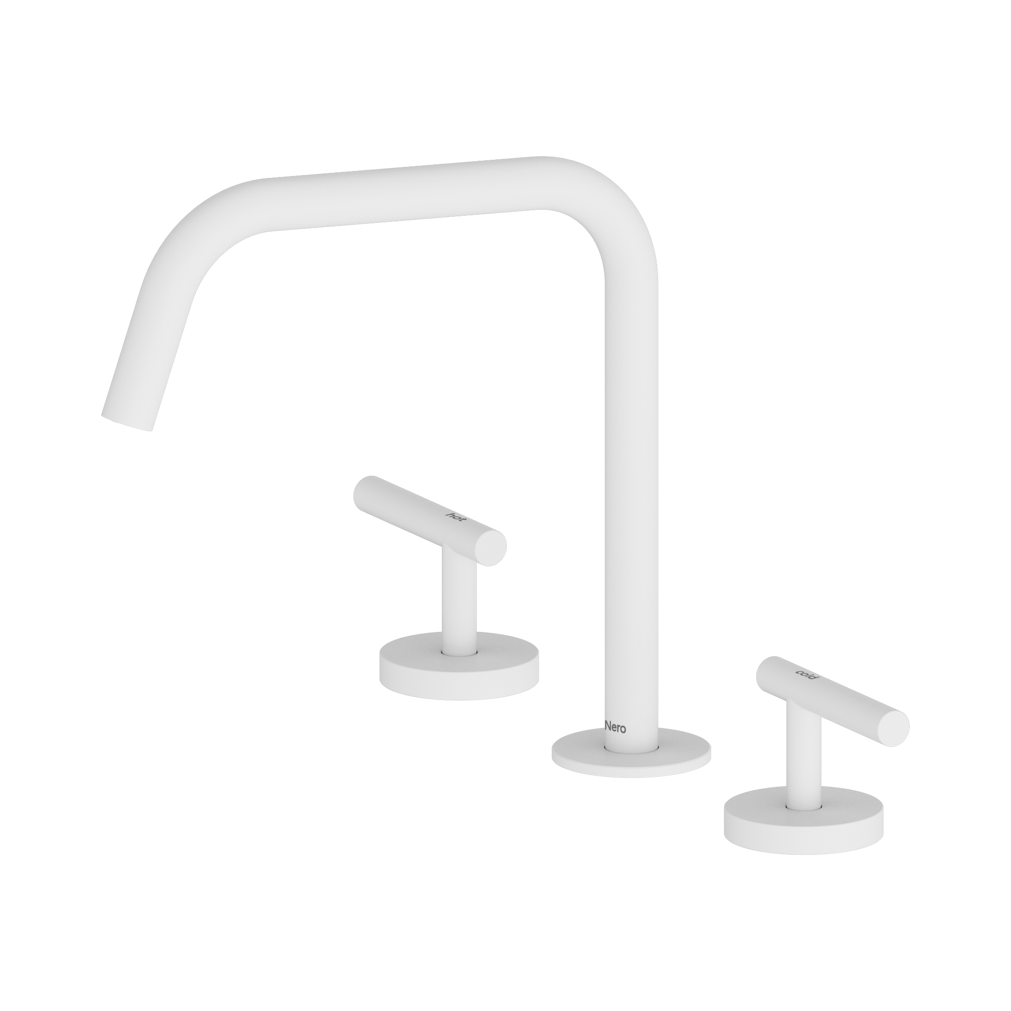 Nero Mecca Lever Bath/Kitchen Set Edge Spout II, Matte White
