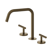 Nero Mecca Lever Bath/Kitchen Set Edge Spout II, Tumbled Antique Brass
