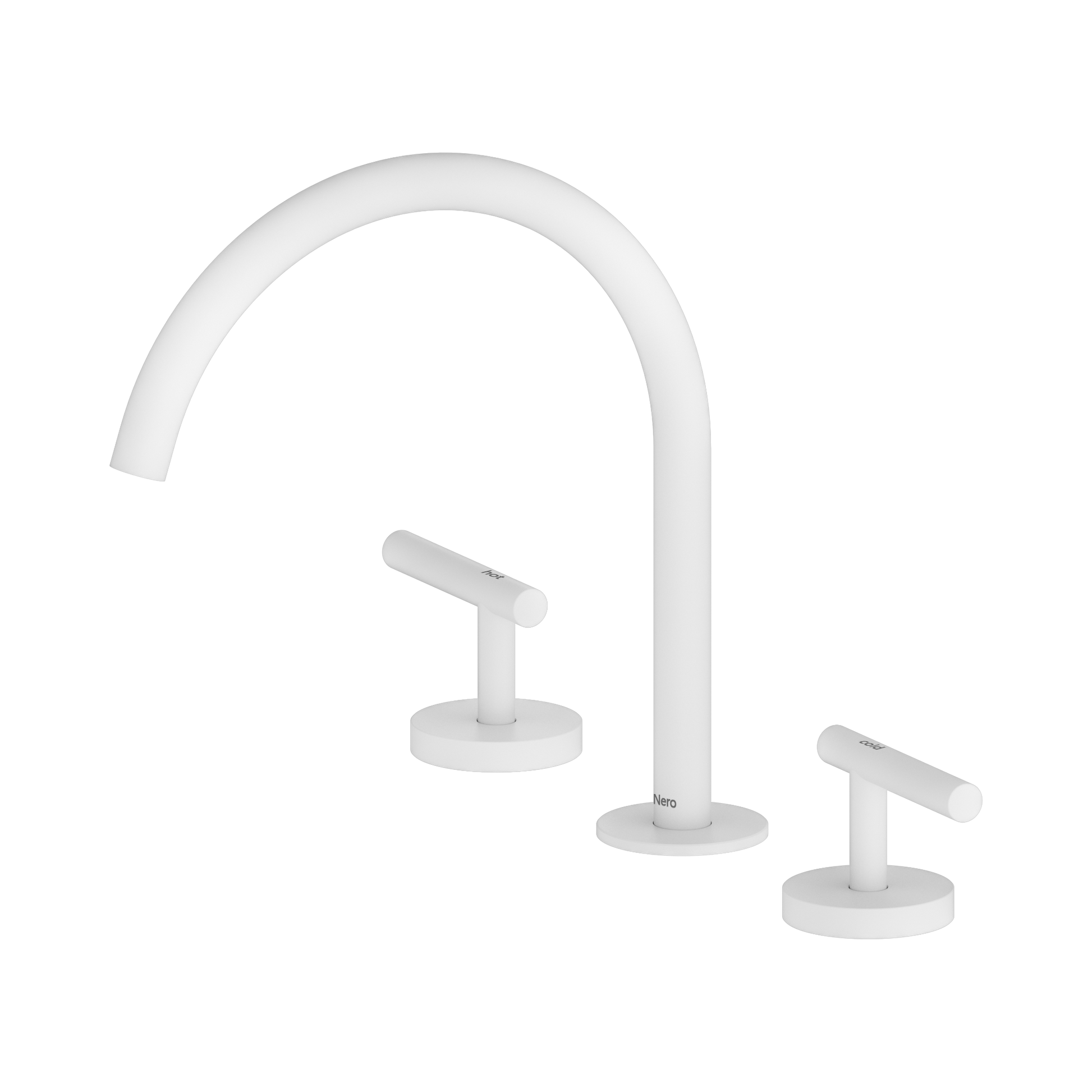 Nero Mecca Lever Bath/Kitchen Set Arc Spout, Matte White