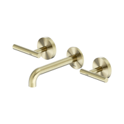 Nero Mecca Lever Wall Basin/Bath Set 160mm Spout, Brushed Gold