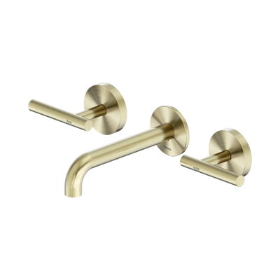 Nero Mecca Lever Wall Basin/Bath Set 160mm Spout, Brushed Gold