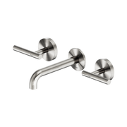 Nero Mecca Lever Wall Basin/Bath Set 160mm Spout, Brushed Nickel