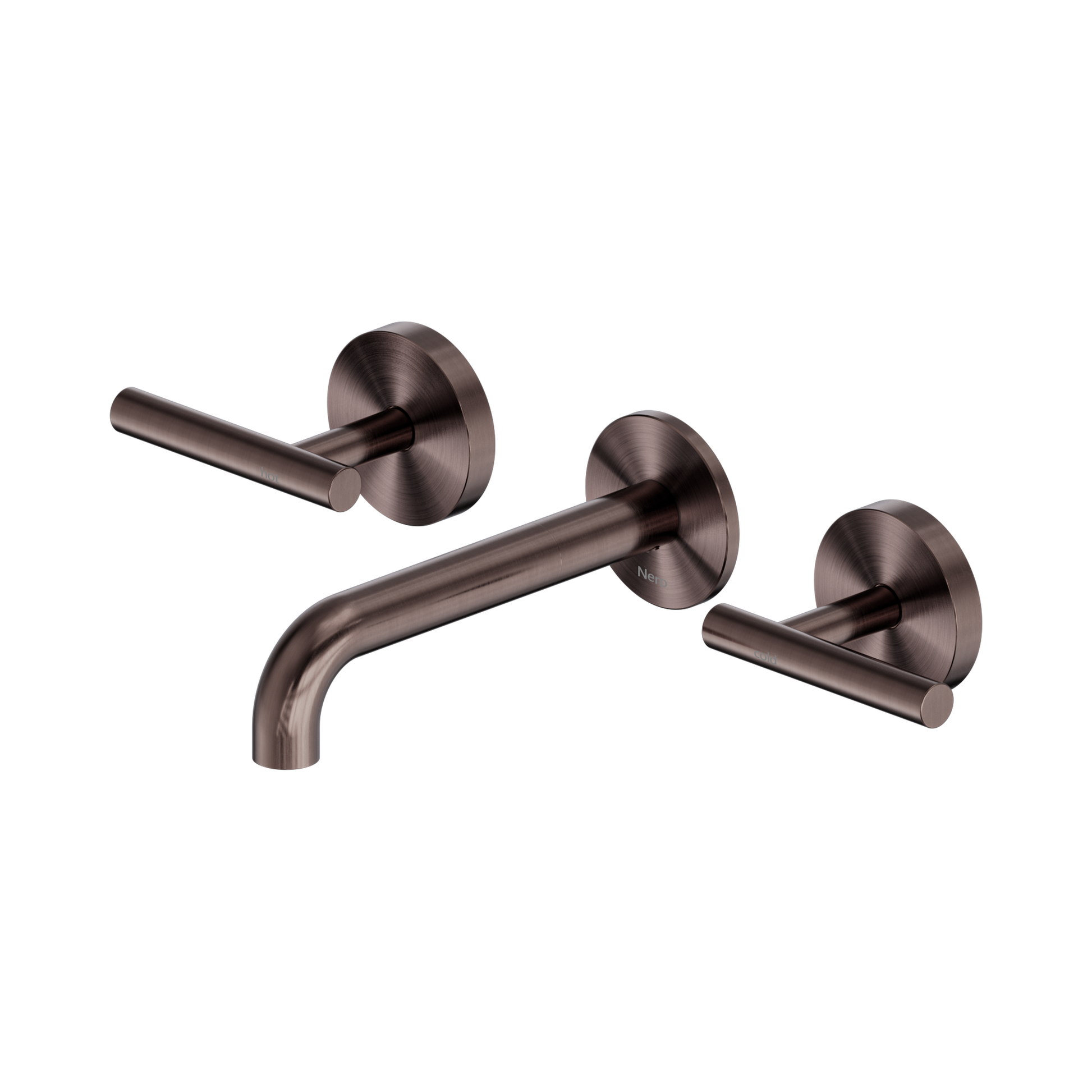 Nero Mecca Lever Wall Basin/Bath Set 160mm Spout, Brushed Bronze