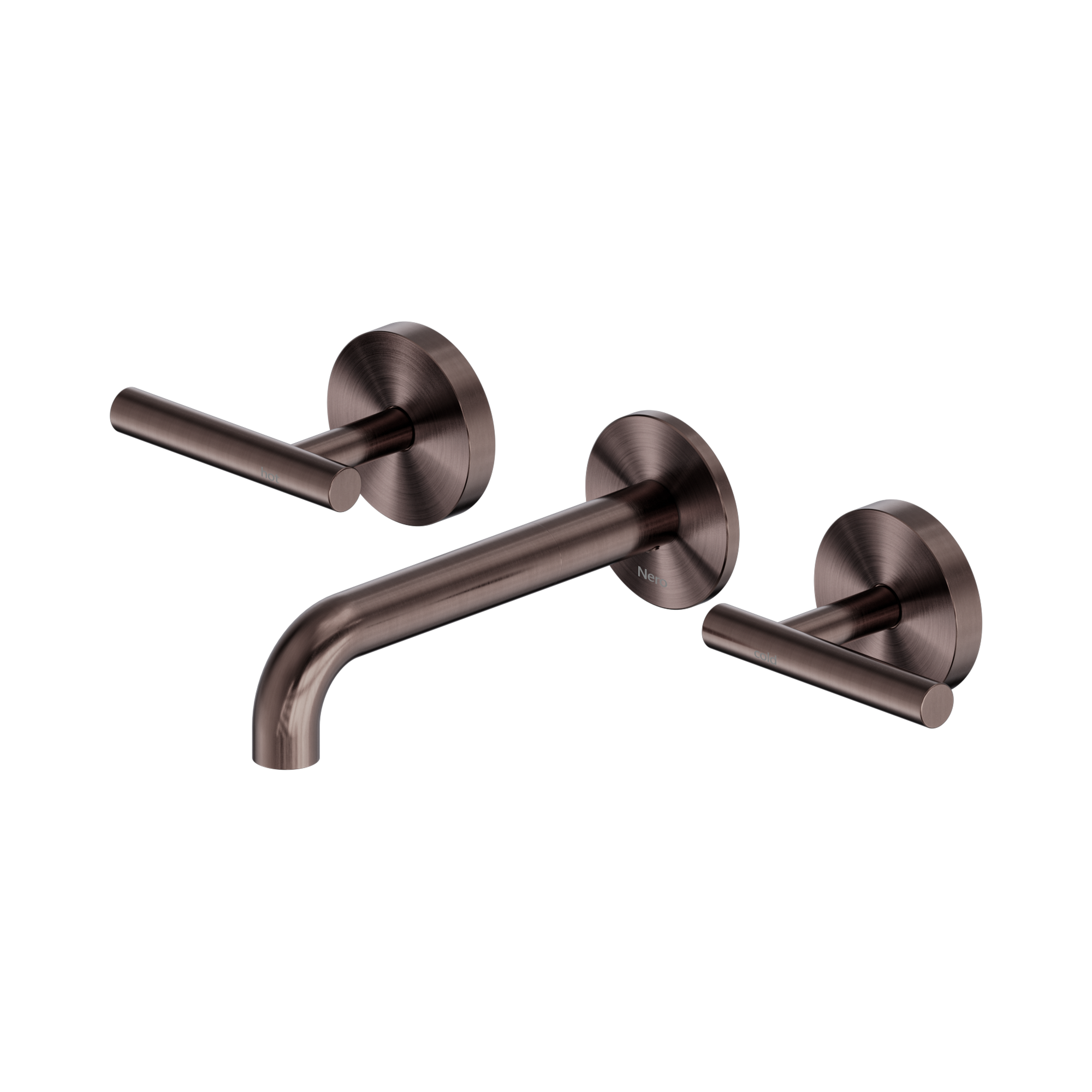 Nero Mecca Lever Wall Basin/Bath Set 160mm Spout, Brushed Bronze