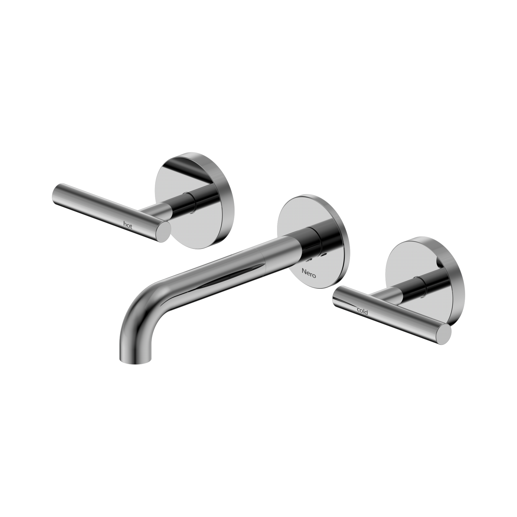Nero Mecca Lever Wall Basin/Bath Set 160mm Spout, Chrome