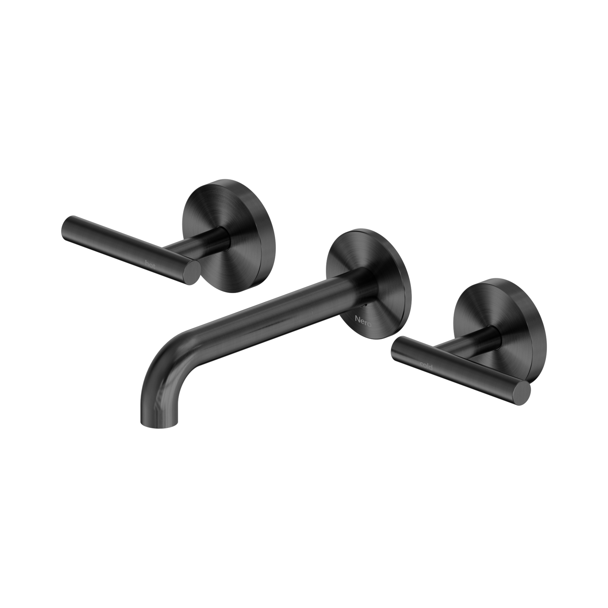 Nero Mecca Lever Wall Basin/Bath Set 160mm Spout, Gun Metal