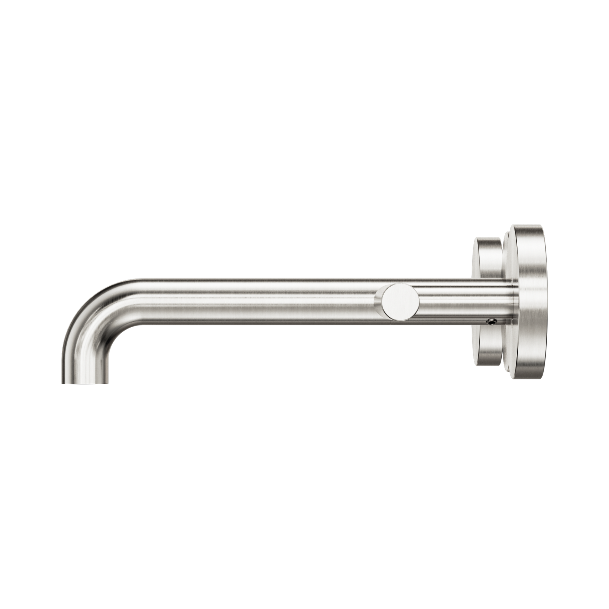Nero Mecca Lever Wall Basin/Bath Set 185mm Spout, Brushed Nickel