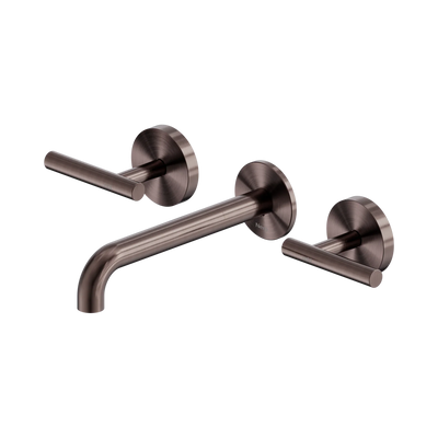 Nero Mecca Lever Wall Basin/Bath Set 185mm Spout, Brushed Bronze