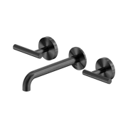 Nero Mecca Lever Wall Basin/Bath Set 185mm Spout, Gun Metal
