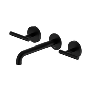 Nero Mecca Lever Wall Basin/Bath Set 185mm Spout, Matte Black