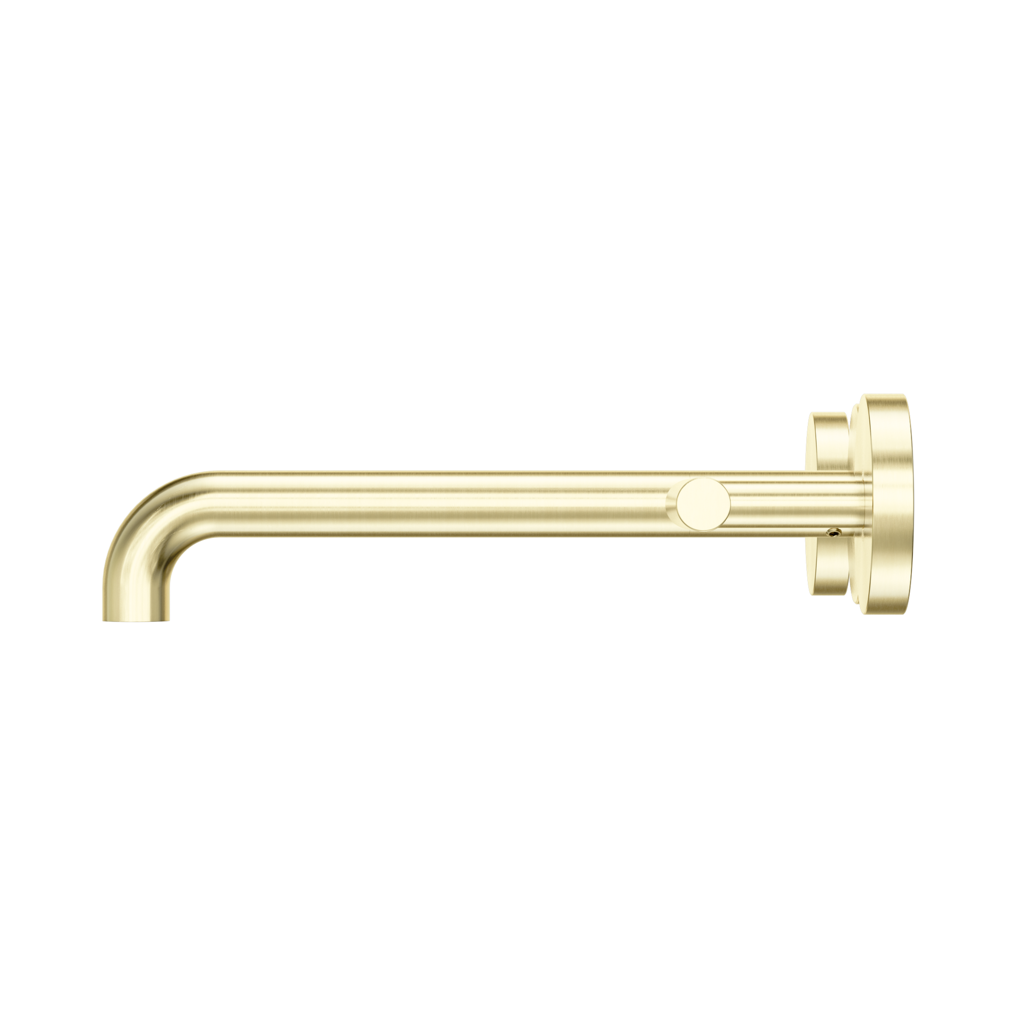Nero Mecca Lever Wall Basin/Bath Set 220mm Spout, Brushed Gold