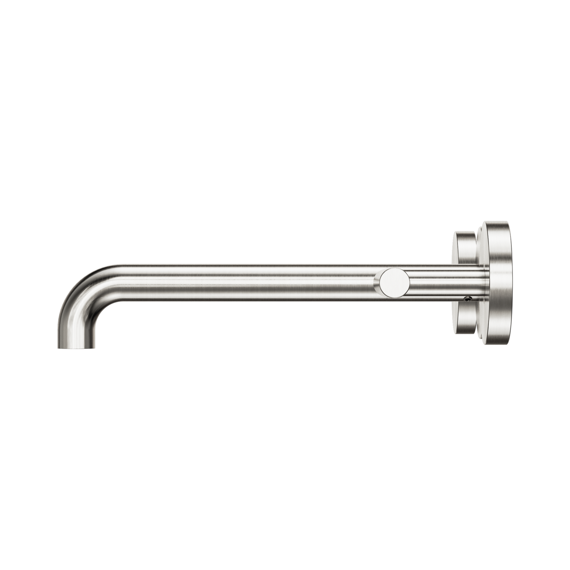 Nero Mecca Lever Wall Basin/Bath Set 220mm Spout, Brushed Nickel