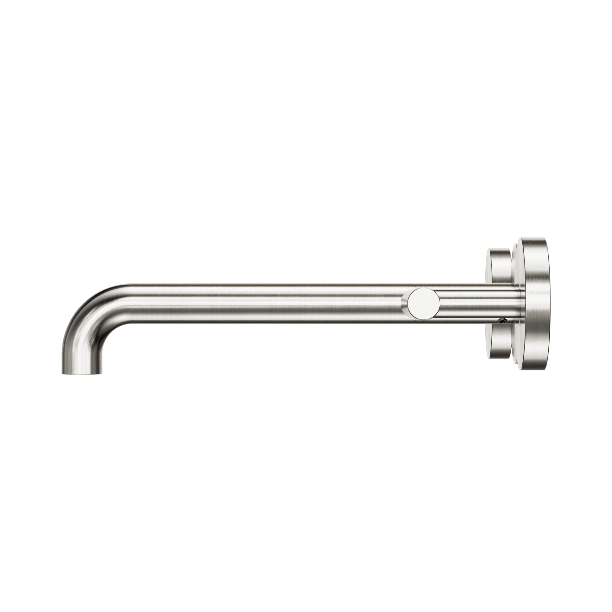 Nero Mecca Lever Wall Basin/Bath Set 220mm Spout, Brushed Nickel