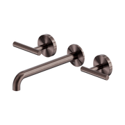 Nero Mecca Lever Wall Basin/Bath Set 220mm Spout, Brushed Bronze