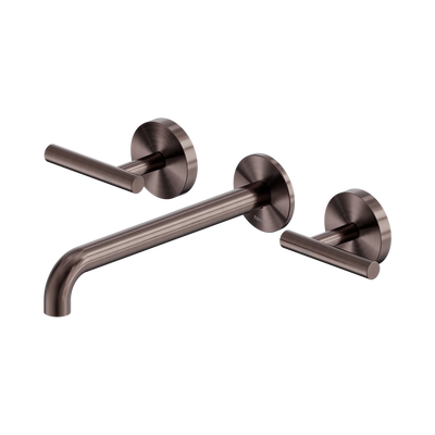 Nero Mecca Lever Wall Basin/Bath Set 220mm Spout, Brushed Bronze
