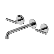 Nero Mecca Lever Wall Basin/Bath Set 220mm Spout, Chrome