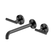 Nero Mecca Lever Wall Basin/Bath Set 220mm Spout, Gun Metal