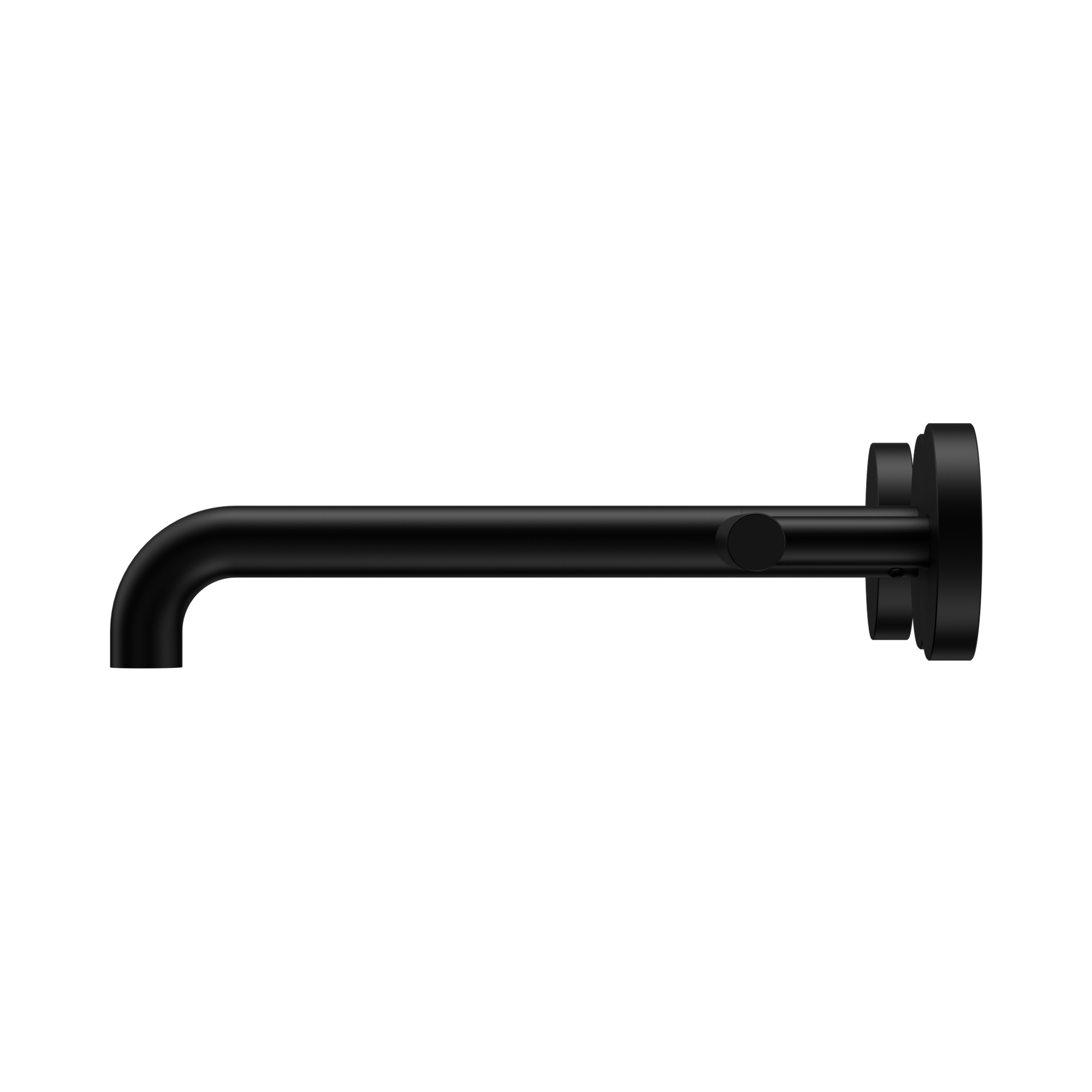 Nero Mecca Lever Wall Basin/Bath Set 220mm Spout, Matte Black