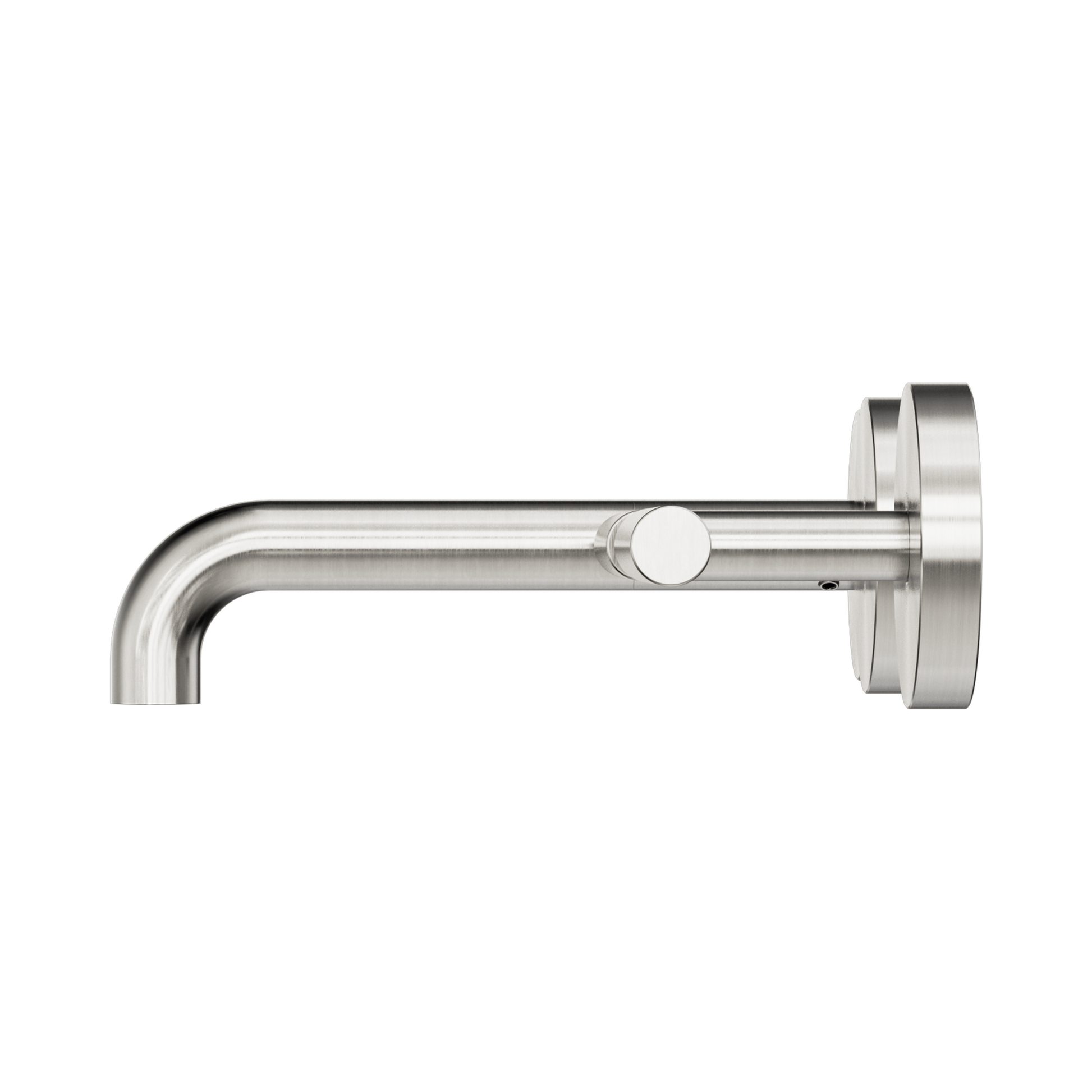 Nero Mecca Lever Wall Basin/Bath Set 160mm Offset Spout, Brushed Nickel