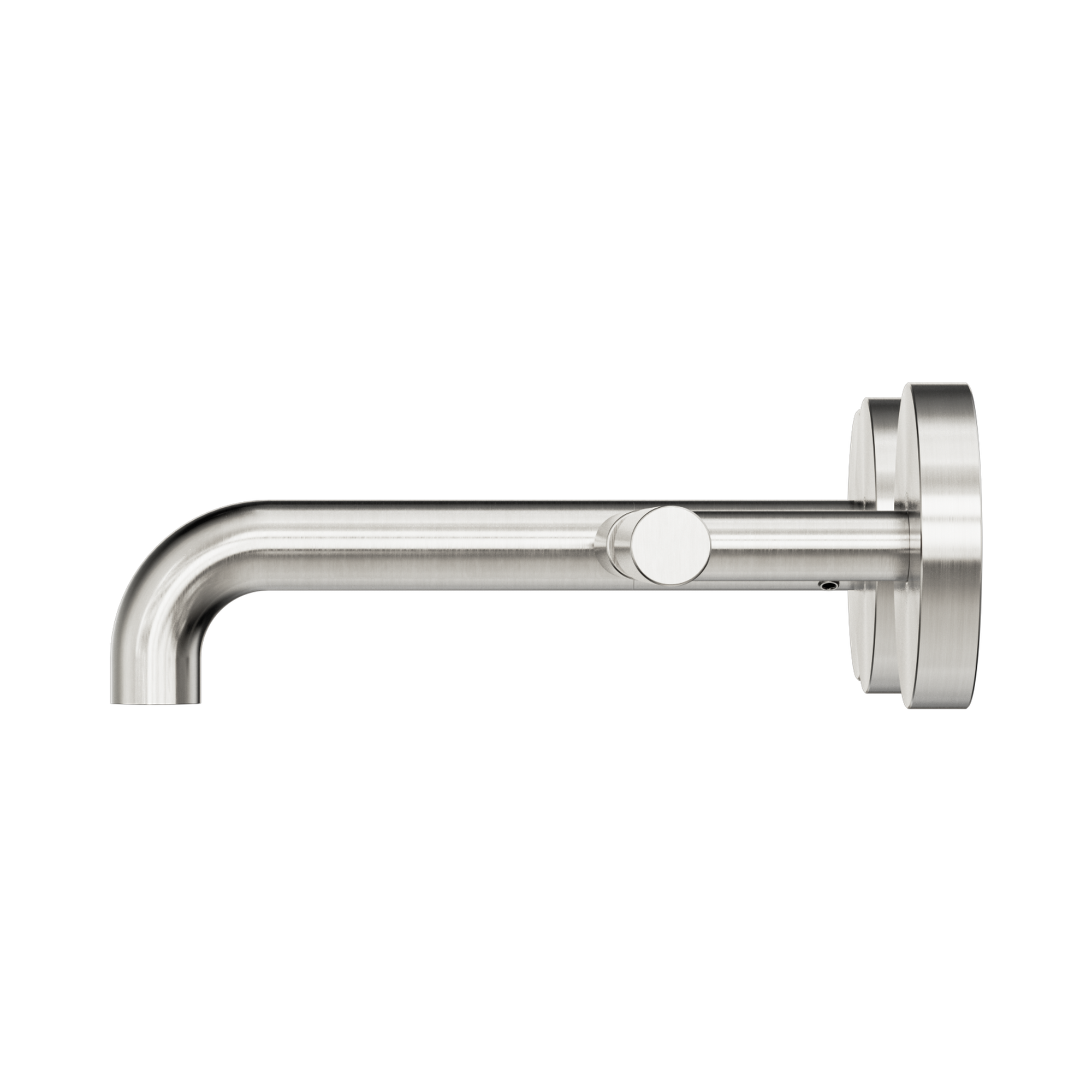 Nero Mecca Lever Wall Basin/Bath Set 160mm Offset Spout, Brushed Nickel