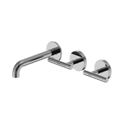Nero Mecca Lever Wall Basin/Bath Set 160mm Offset Spout, Chrome