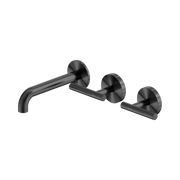 Nero Mecca Lever Wall Basin/Bath Set 160mm Offset Spout, Gun Metal