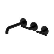 Nero Mecca Lever Wall Basin/Bath Set 160mm Offset Spout, Matte Black
