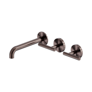 Nero Mecca Lever Wall Basin/Bath Set 185mm Offset Spout, Brushed Bronze