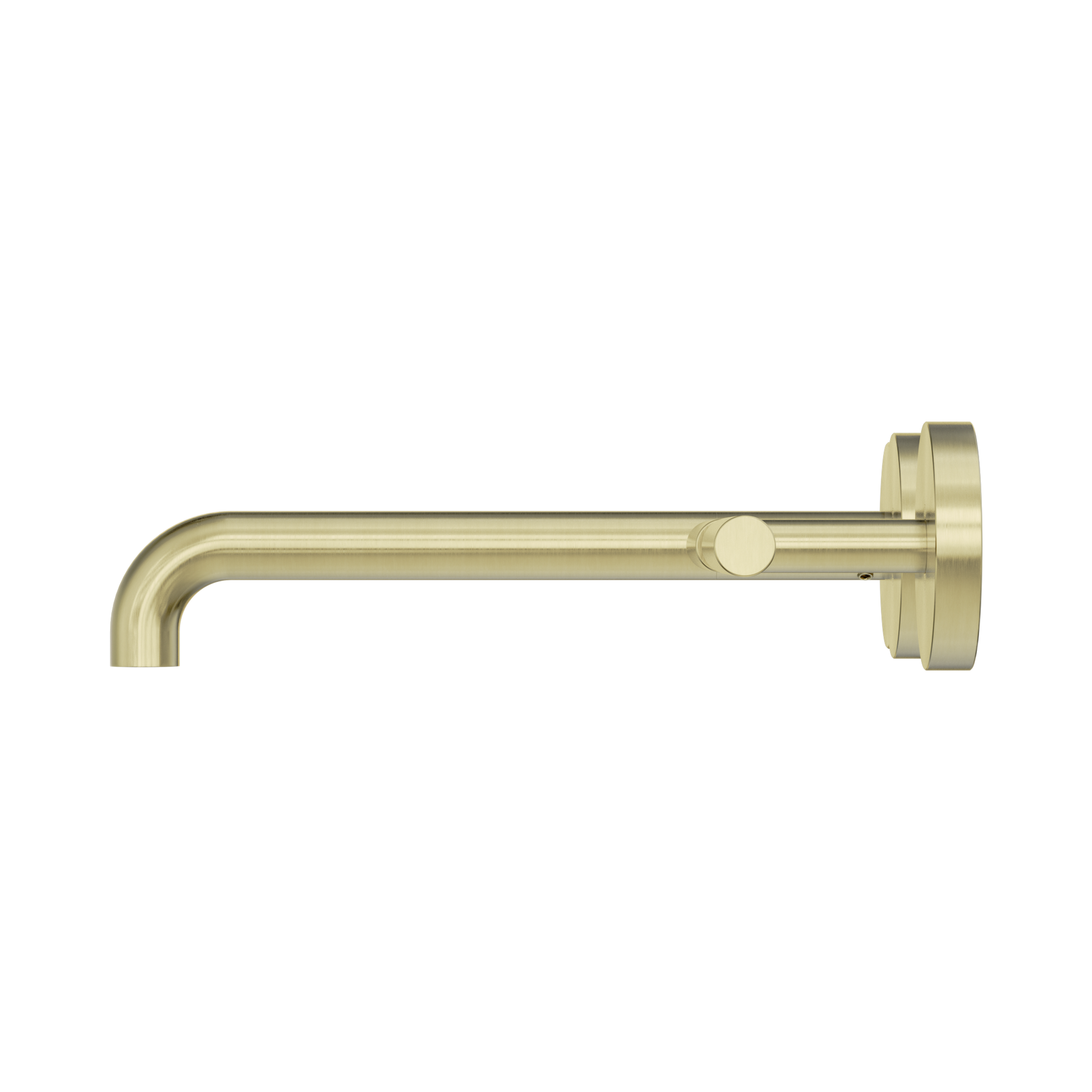Nero Mecca Lever Wall Basin/Bath Set 220mm Offset Spout, Brushed Gold