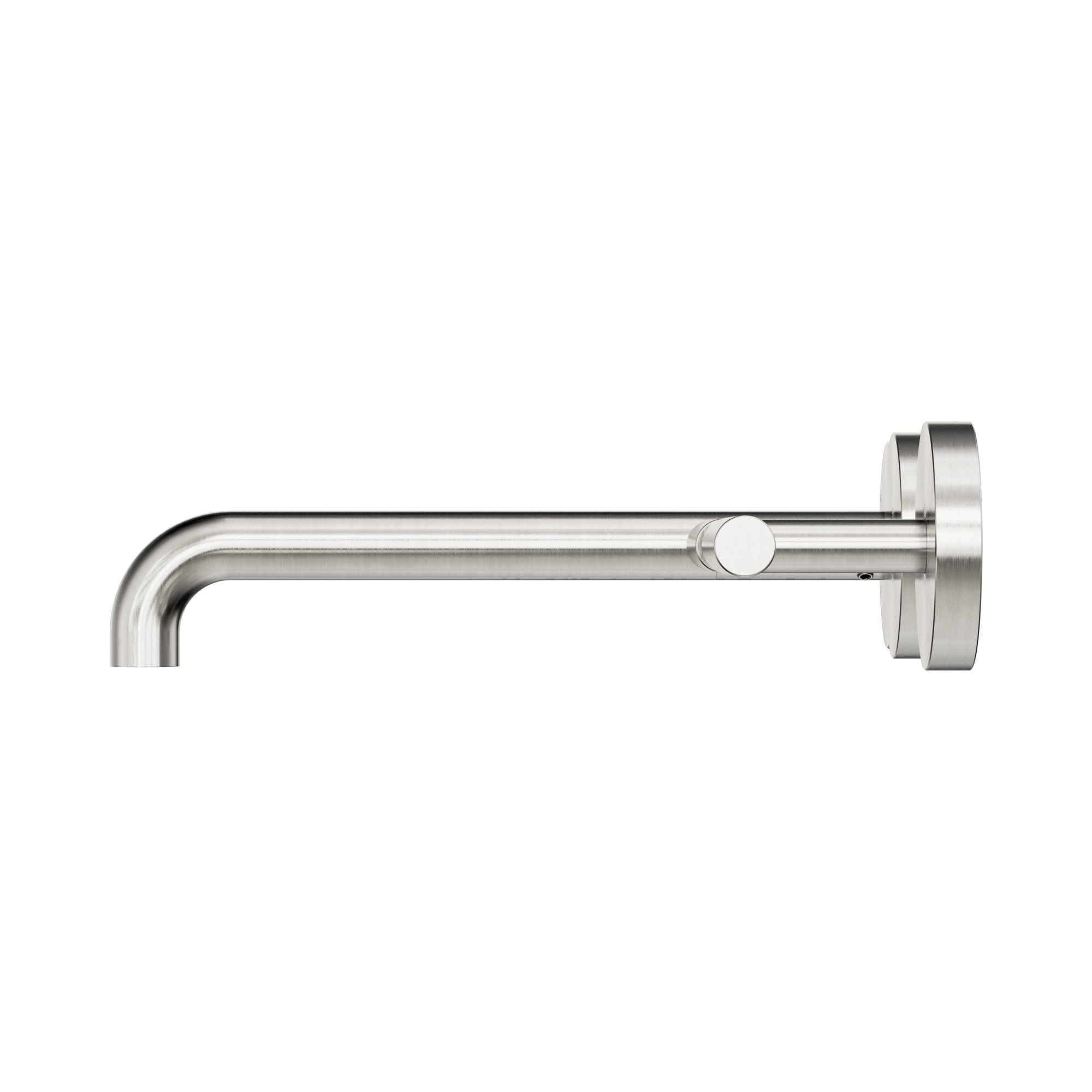 Nero Mecca Lever Wall Basin/Bath Set 220mm Offset Spout, Brushed Nickel
