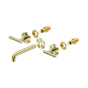 Nero Mecca Lever Wall Basin/Bath Set 160mm Spout Trim kits Only, Brushed Gold