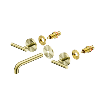 Nero Mecca Lever Wall Basin/Bath Set 160mm Spout Trim kits Only, Brushed Gold