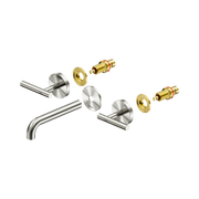 Nero Mecca Lever Wall Basin/Bath Set 160mm Spout Trim kits Only, Brushed Nickel