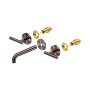 Nero Mecca Lever Wall Basin/Bath Set 160mm Spout Trim kits Only, Brushed Bronze