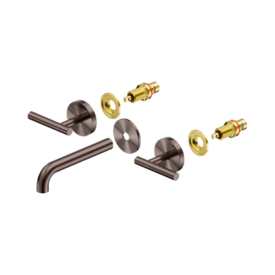 Nero Mecca Lever Wall Basin/Bath Set 160mm Spout Trim kits Only, Brushed Bronze