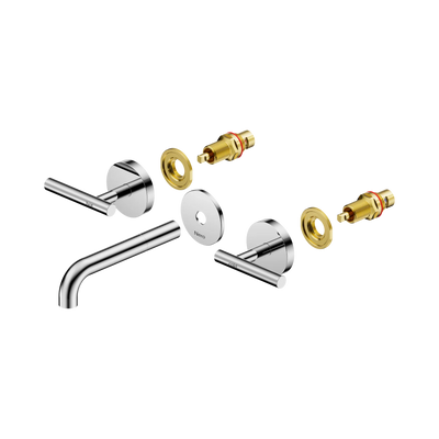 Nero Mecca Lever Wall Basin/Bath Set 160mm Spout Trim kits Only, Chrome
