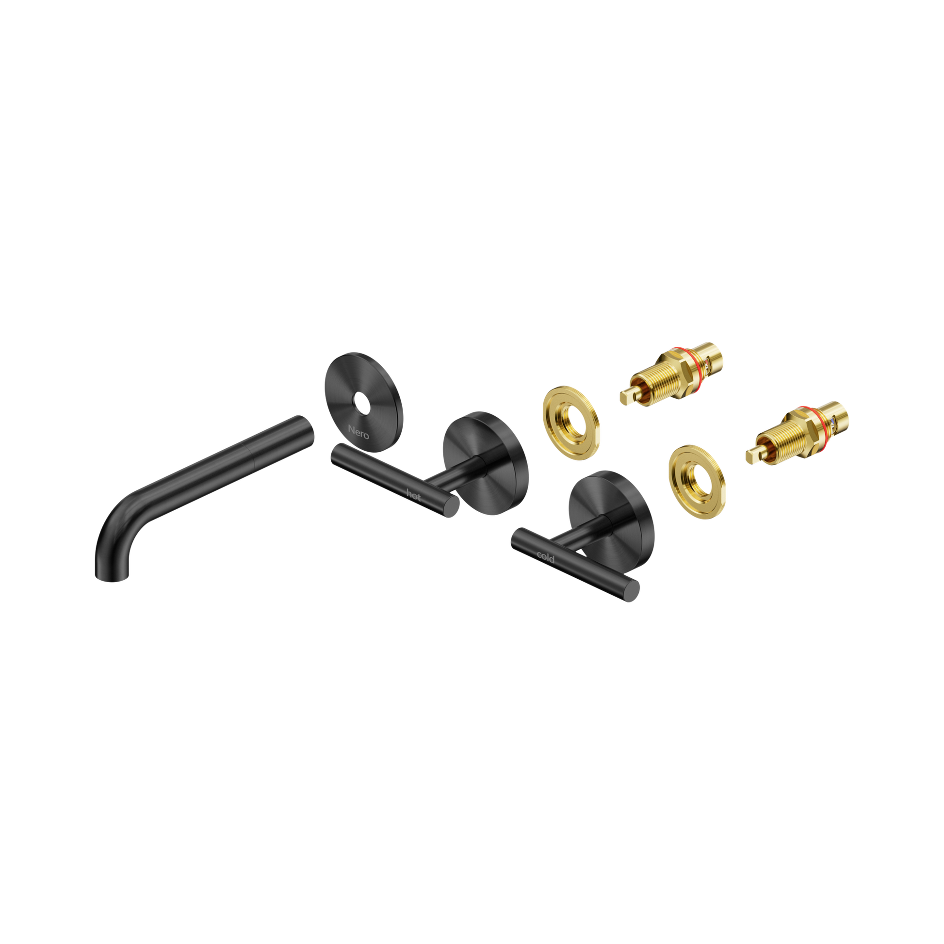 Nero Mecca Lever Wall Basin/Bath Set 160mm Spout Trim kits Only, Gun Metal